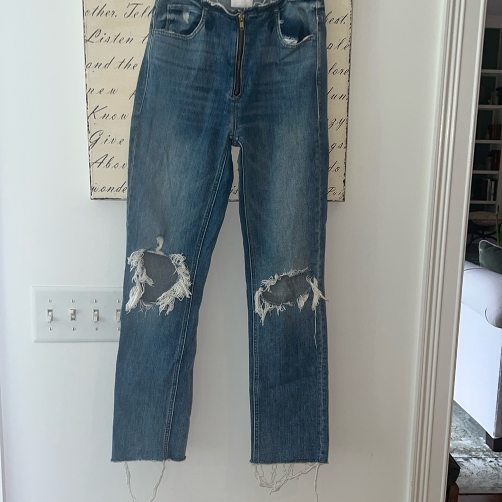 Women’s Mother denim jeans, size 24, The Dazzler XYZ, double fray